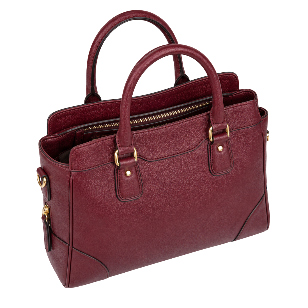 Medium Burgundy Leather Handbag