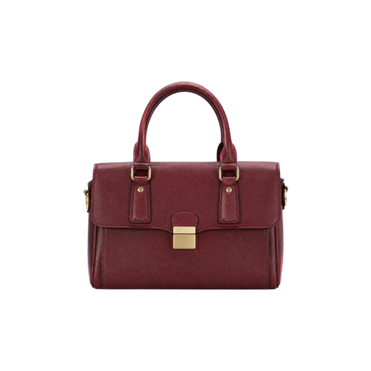 Burgundy Leather Satchel Handbag