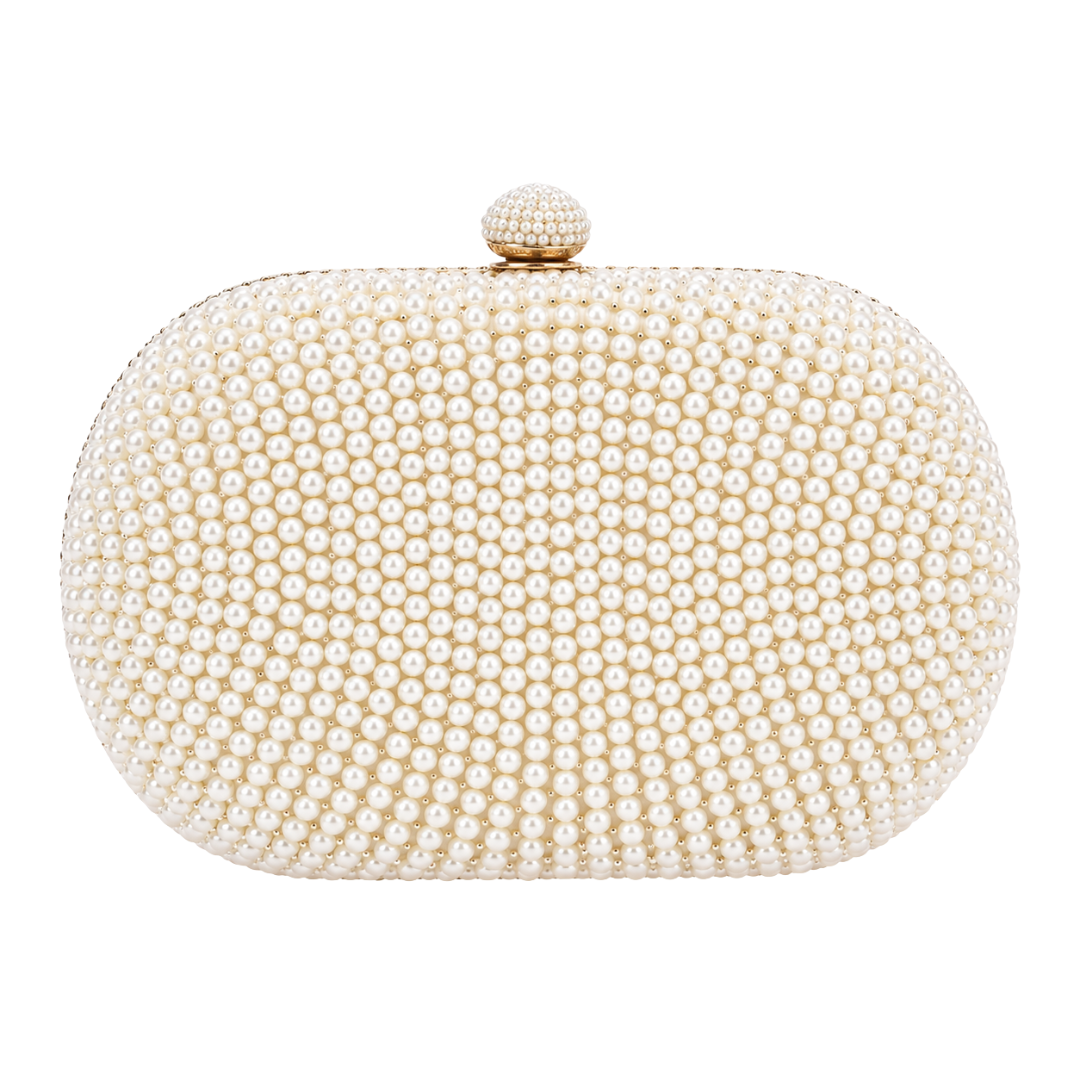 Pearl Beaded Box Clutch