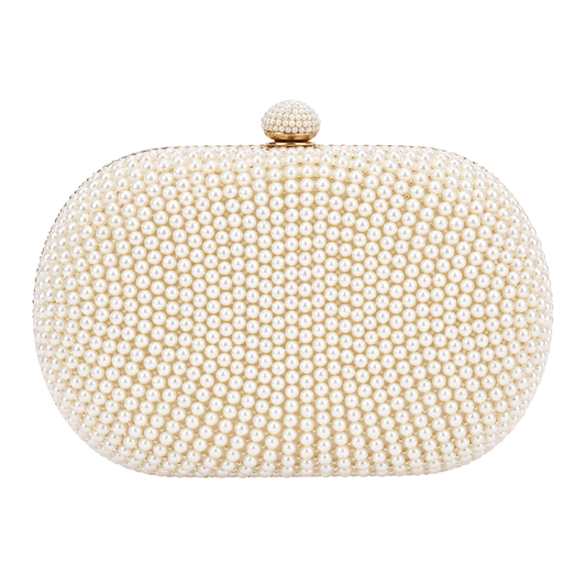 Pearl Beaded Box Clutch