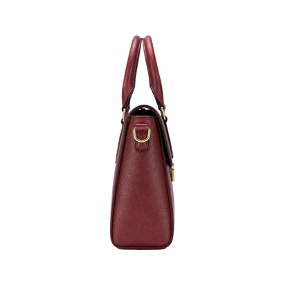 Burgundy Leather Satchel Handbag