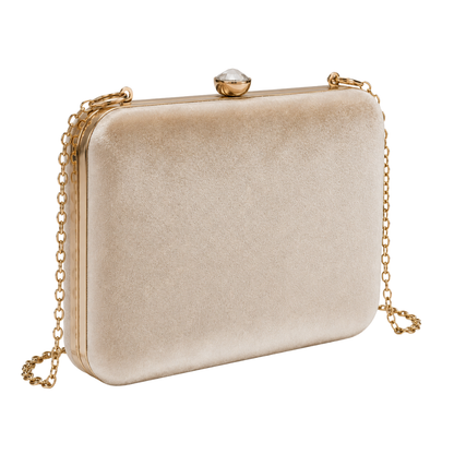 Champagne Velvet Clutch Bag