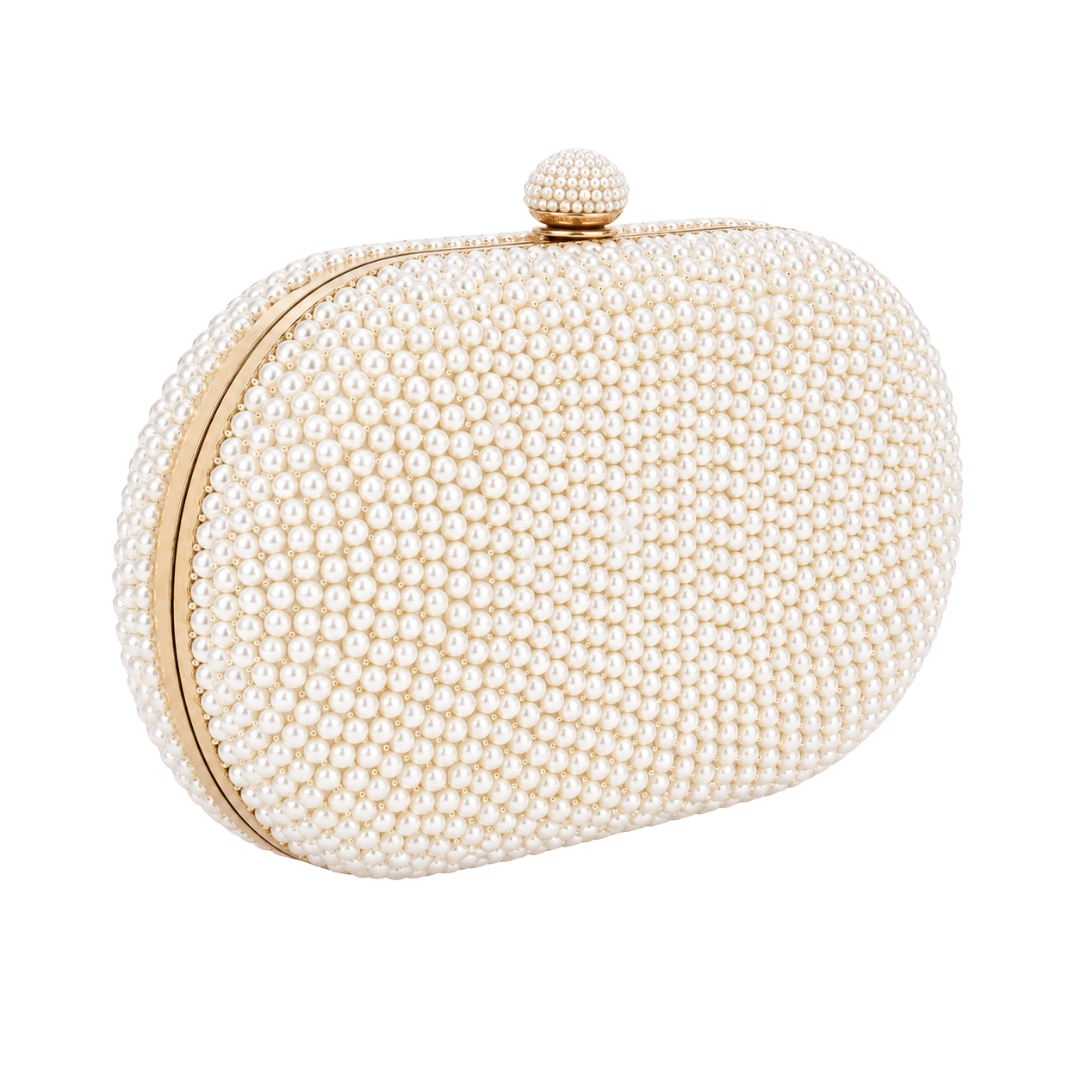 Pearl Beaded Box Clutch