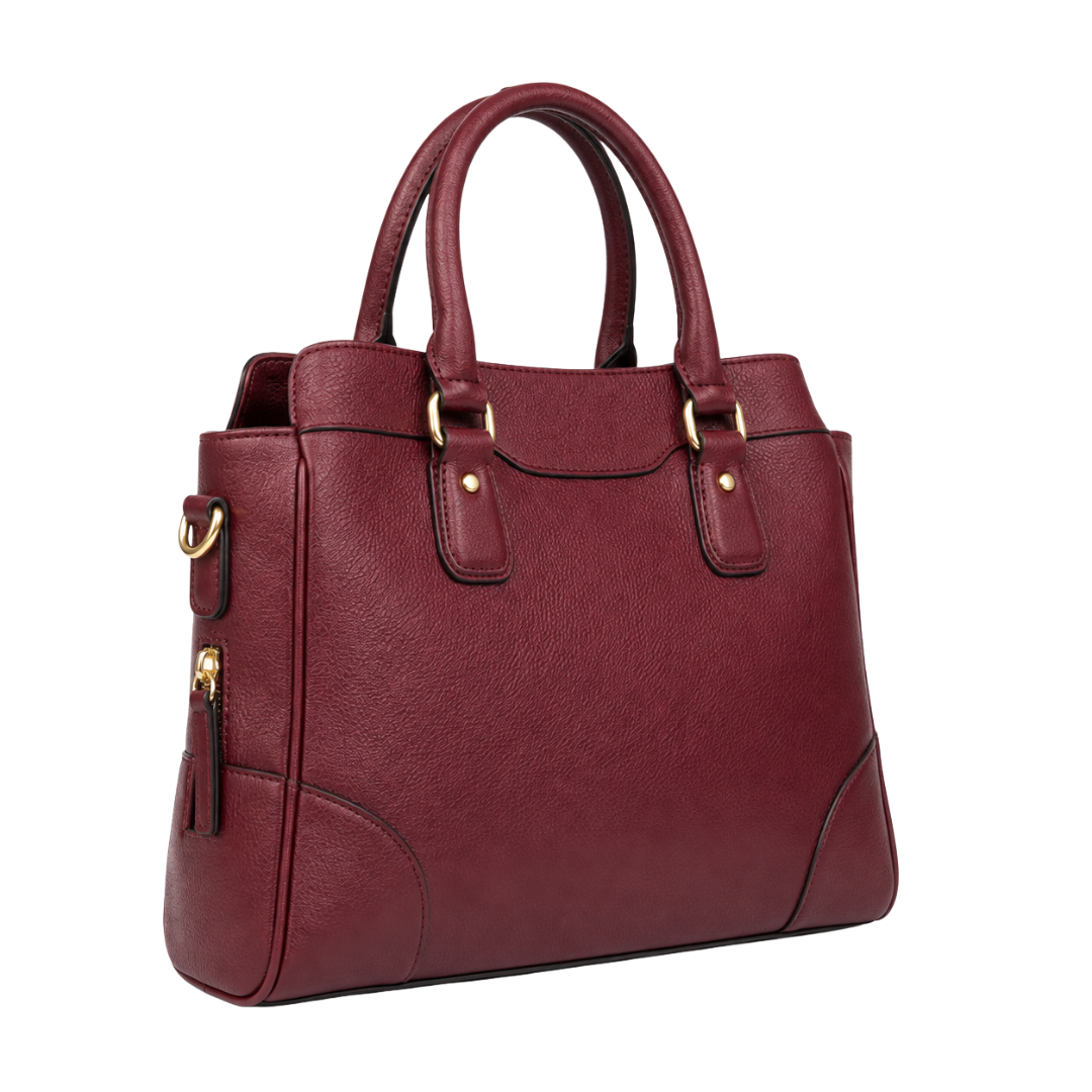 Medium Burgundy Leather Handbag