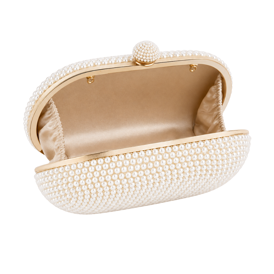 Pearl Beaded Box Clutch