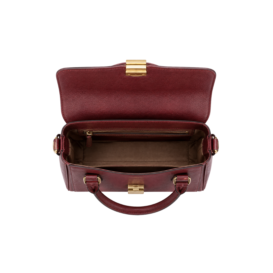 Burgundy Leather Satchel Handbag