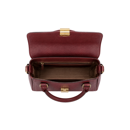Burgundy Leather Satchel Handbag