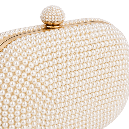 Pearl Beaded Box Clutch